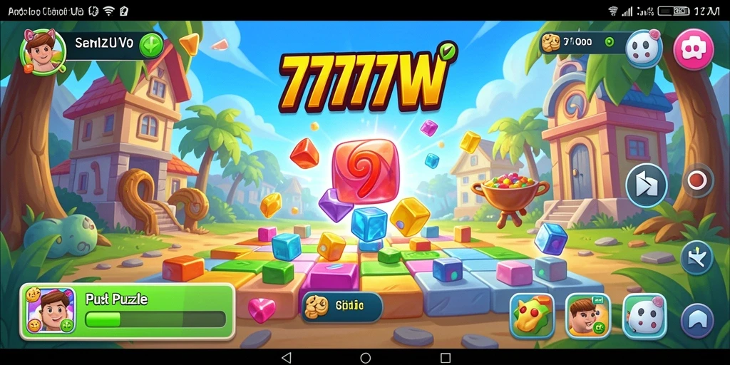 Screenshot gameplay 7777W menampilkan tantangan Puzzle yang menarik.