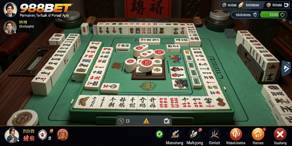 Gameplay Mahjong yang seru dan mendebarkan di 988BET.