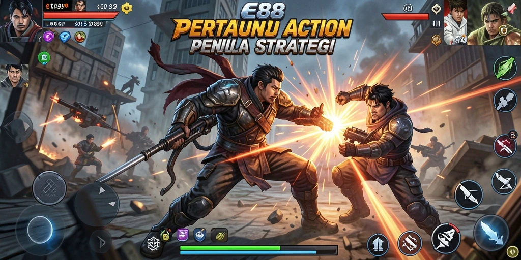 Tampilan gameplay E88 dengan aksi bertempur yang seru.