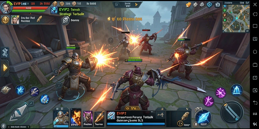 Tangkapan layar gameplay EVIP2 yang menunjukkan pertempuran strategis.