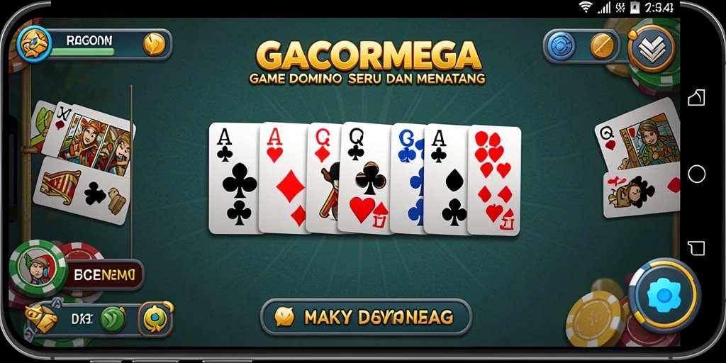 Tampilan menarik dari gameplay Domino di GACORMEGA.
