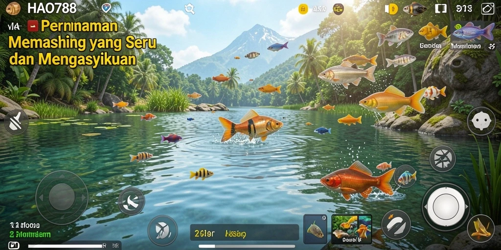 Screenshot gameplay HAO788 yang menampilkan aksi memancing.