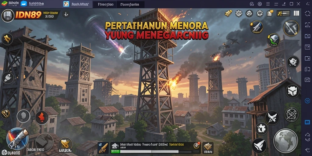 Tampilan strategis gameplay Tower Defense yang memukau.
