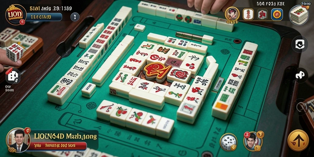Tampilan gameplay LION4D dengan ubin Mahjong yang menarik.