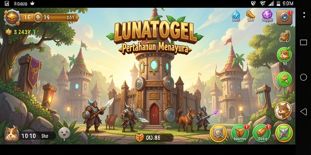 Gameplay menegangkan LUNATOGEL dengan pertahanan strategis yang menarik.