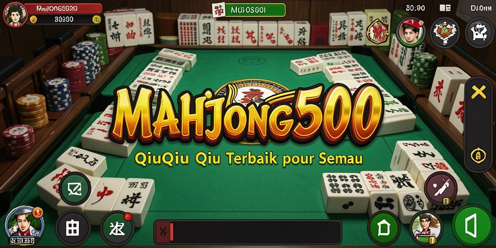Tampilan gameplay yang menarik dari MAHJONG500 dengan suasana QiuQiu.