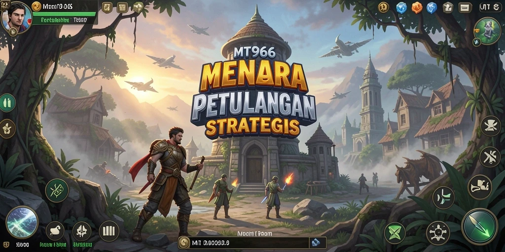 Tampilan menarik dari gameplay Tower Defense di MT966.