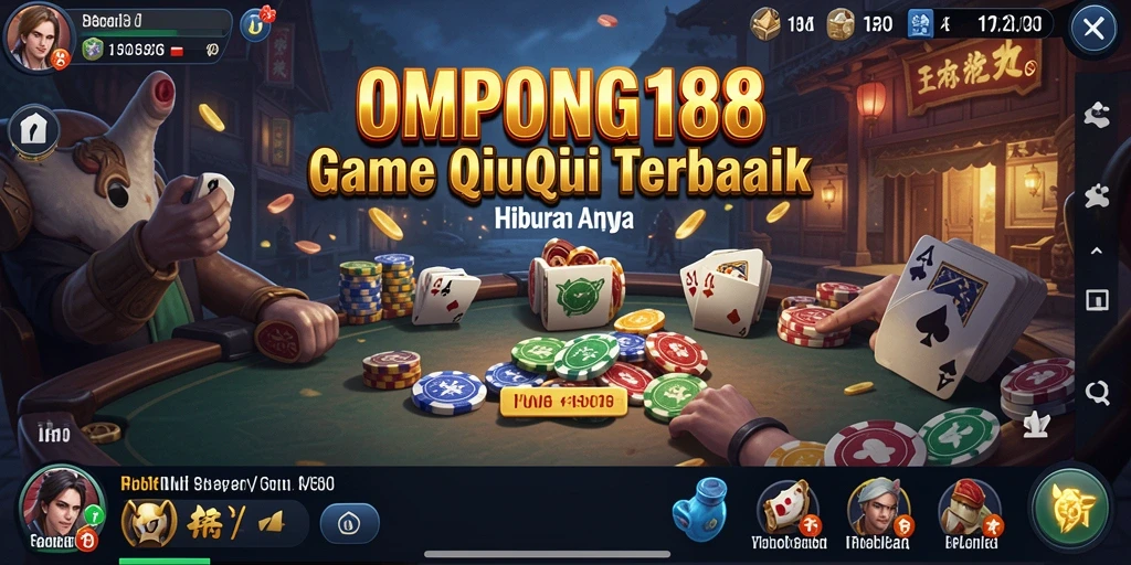 Screenshot OMPONG188 menampilkan gameplay seru QiuQiu.