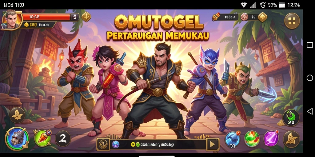 Tangkapan layar gameplay OMUTOGEL menampilkan aksi pertarungan intens.