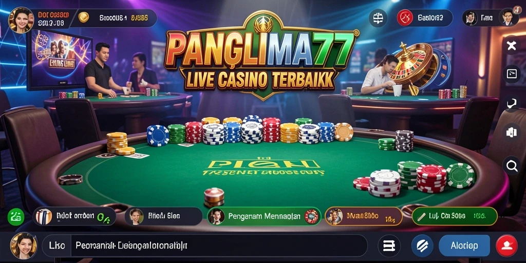 Tampilan gameplay Live Casino yang mendebarkan di PANGLIMA77.
