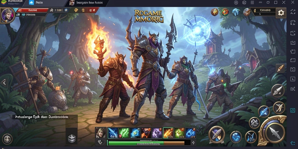 Screenshot yang menunjukkan aksi gameplay MMORPG yang seru dan interaktif.