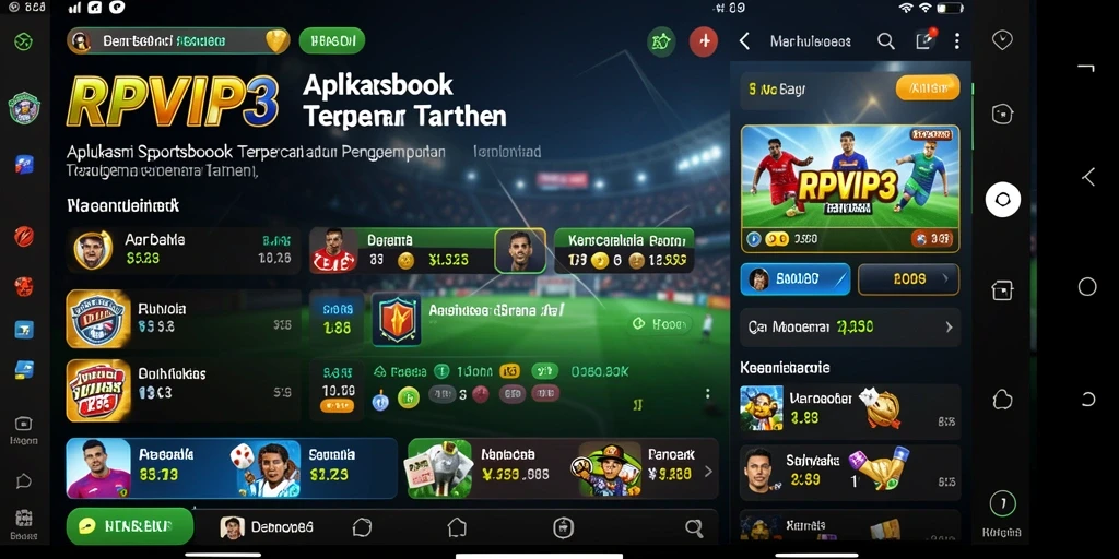 Tampilan menarik dari aplikasi RPVIP3 yang menampilkan berbagai pilihan taruhan olahraga.