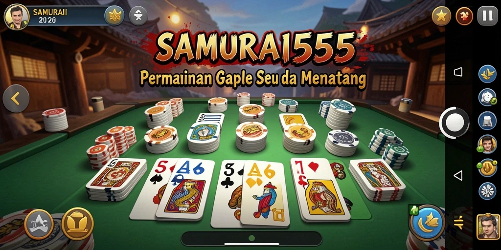 Tampilan gameplay menarik dari SAMURAI555 saat bermain Gaple.